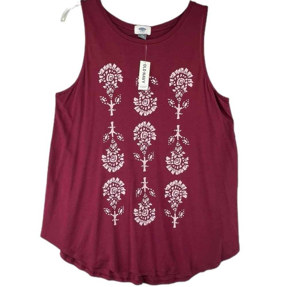 Old Navy Floral Soft Sleeveless Tank Blouse Rayon - Size S